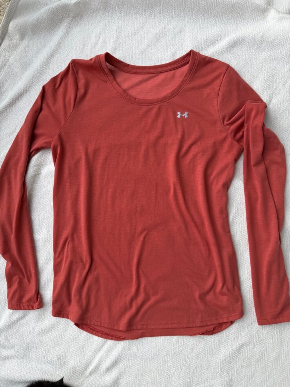 Under Armour Long Sleeve Shirt Women's Small Rust Mesh Back Panel
